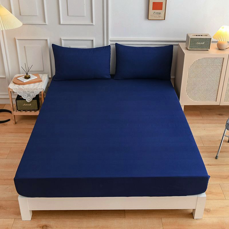 Sábanas de algodón para estudiantes, sábana ajustable, funda de almohada