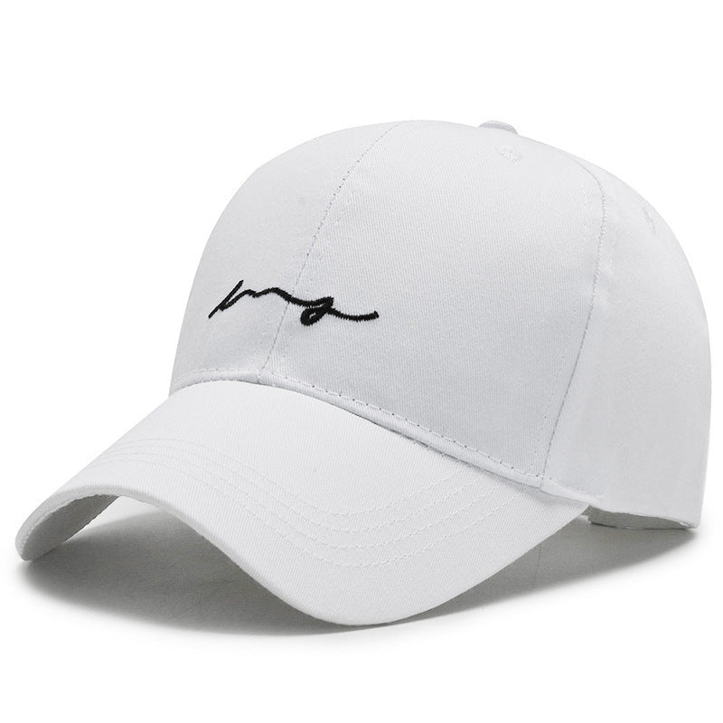 Sombrero informal con ala curva y letras parasol