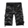 Pantalones cortos cargo de algodón lavado para hombre