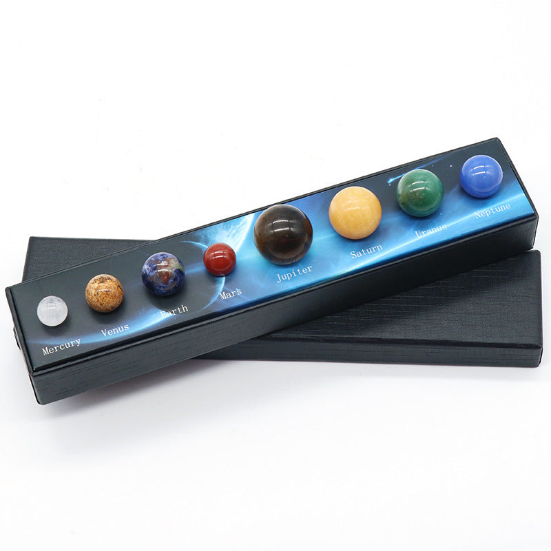 Juego de piedras de ocho planetas de piedra natural