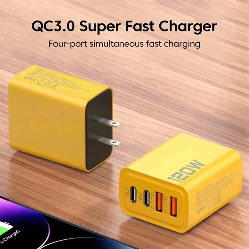Total 2A USB Type C Charger 4 Port Fast Charging USB Phone Charger Adapter For iPhone Samsung Xiaomi Quick Charge Wall Charger