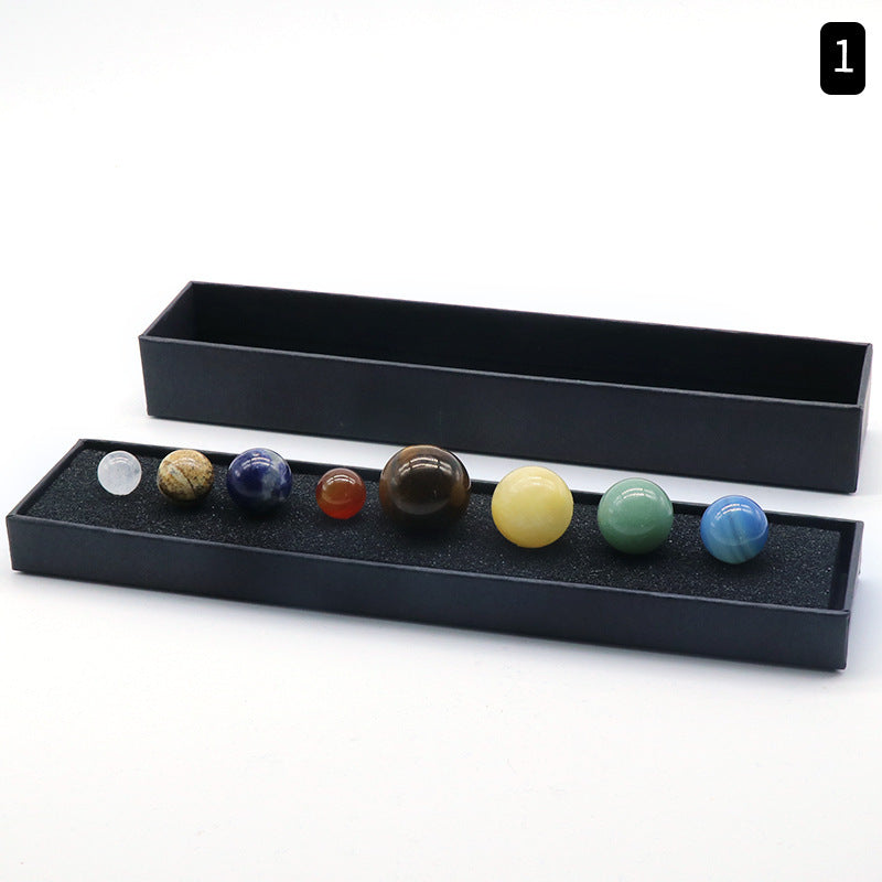 Juego de piedras de ocho planetas de piedra natural