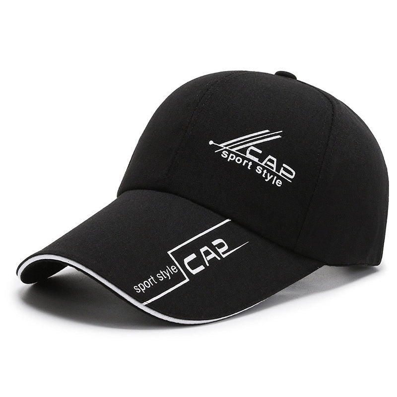 Sombrero informal con ala curva y letras parasol