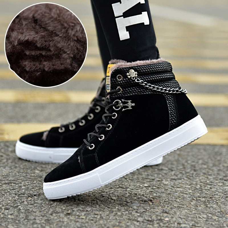 Zapatillas de deporte casuales de moda para hombre con forro polar