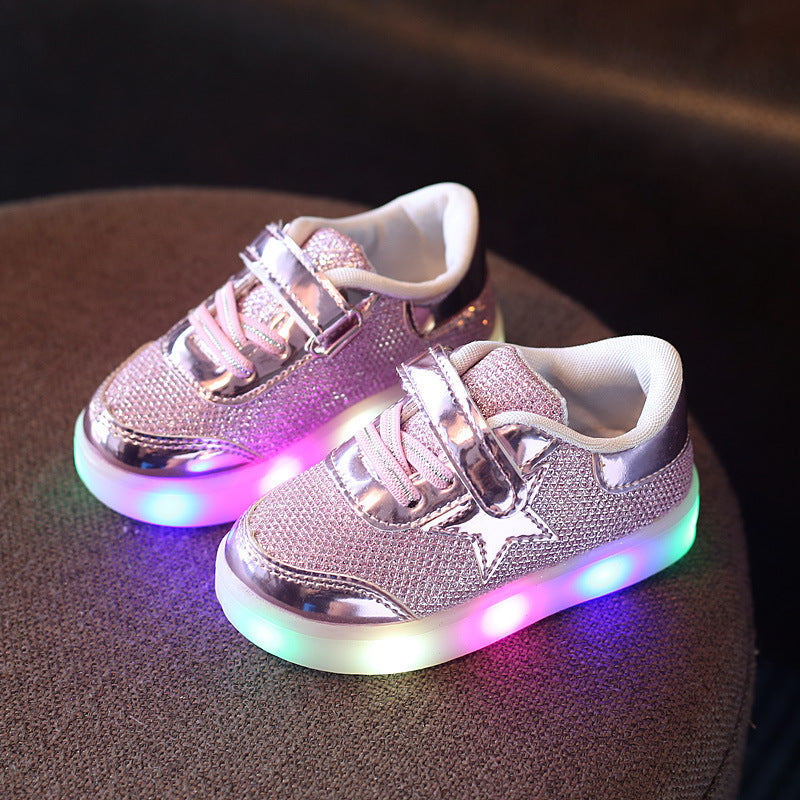 zapato LED boton magico