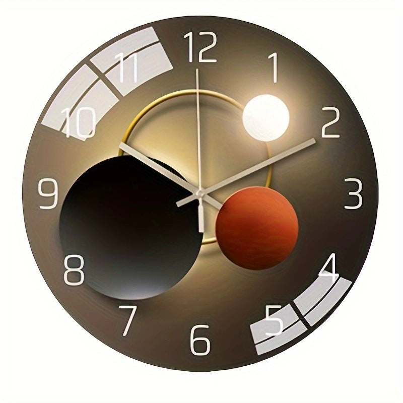 Reloj de pared de vidrio templado, silencioso, decorativo para sala de estar.