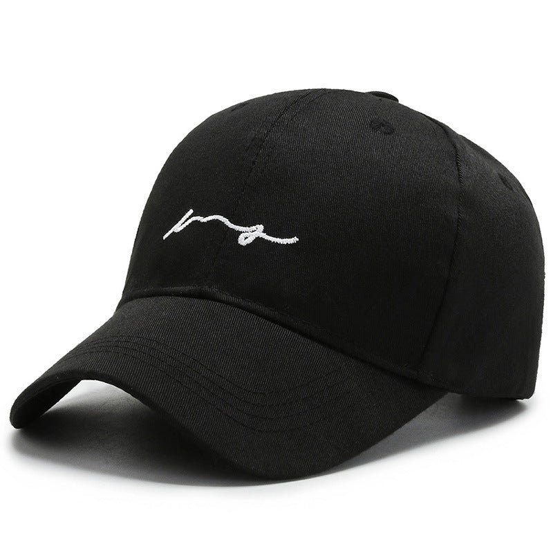 Sombrero informal con ala curva y letras parasol