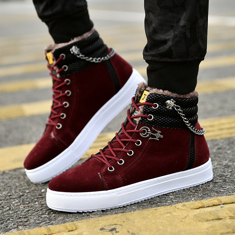 Zapatillas de deporte casuales de moda para hombre con forro polar