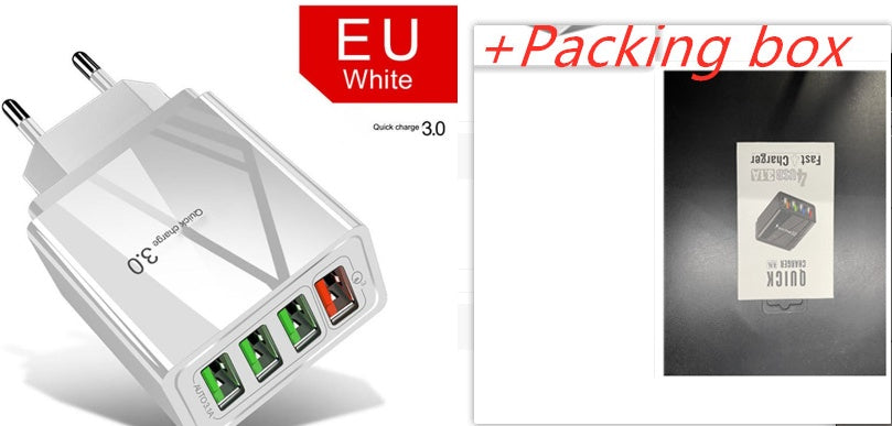Cargador de teléfono móvil iluminado con 4 USB y cabezal de carga de 3 A