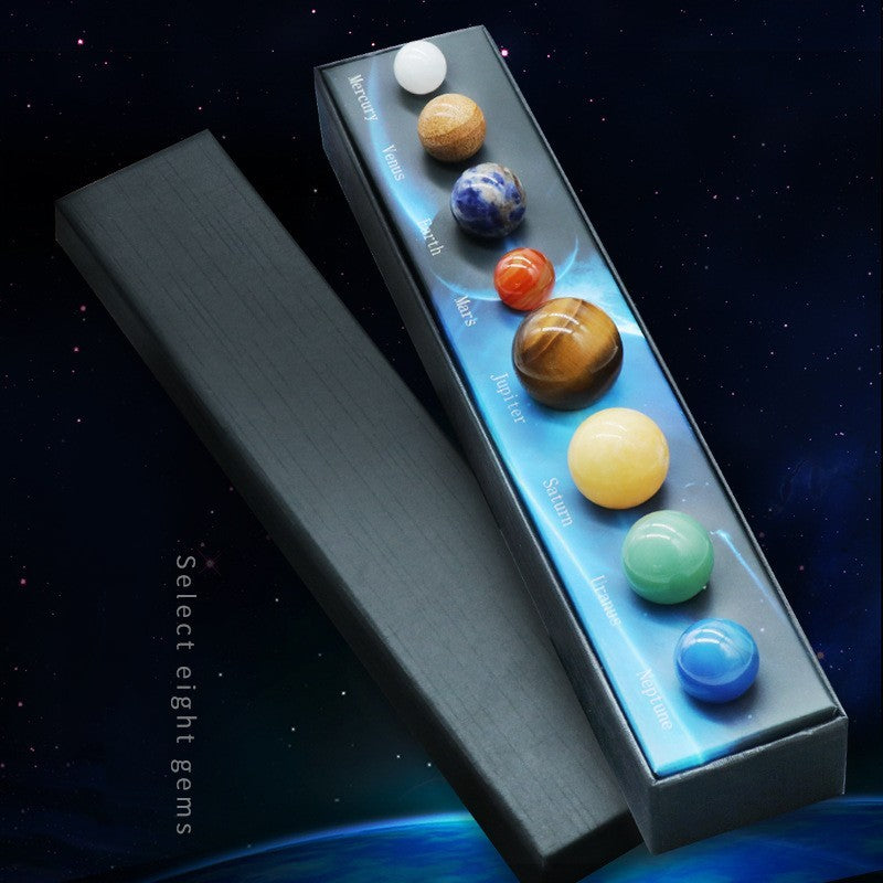 Juego de piedras de ocho planetas de piedra natural