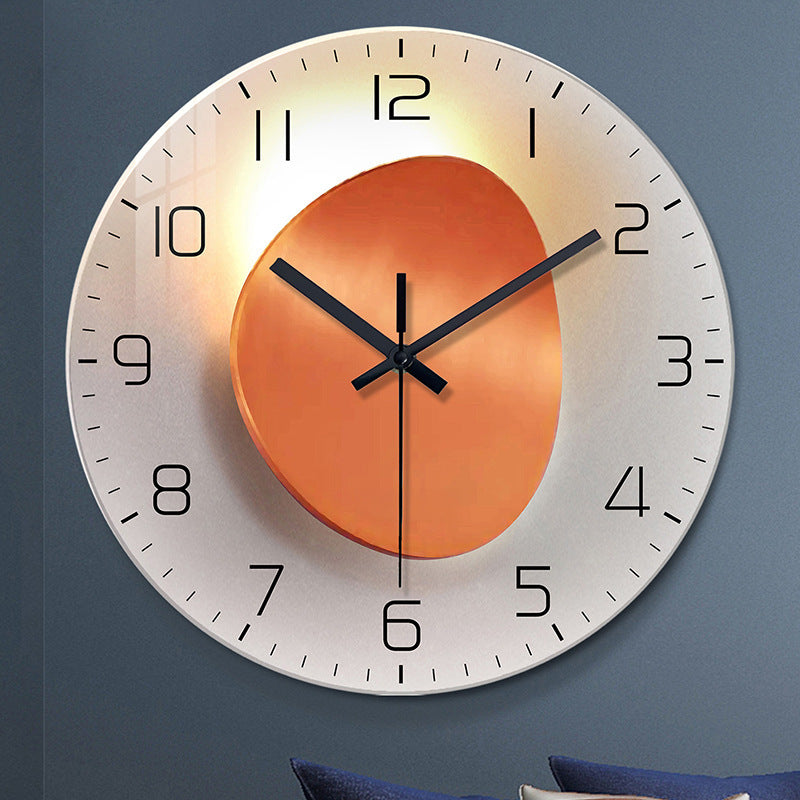 Reloj de pared de vidrio templado, silencioso, decorativo para sala de estar.