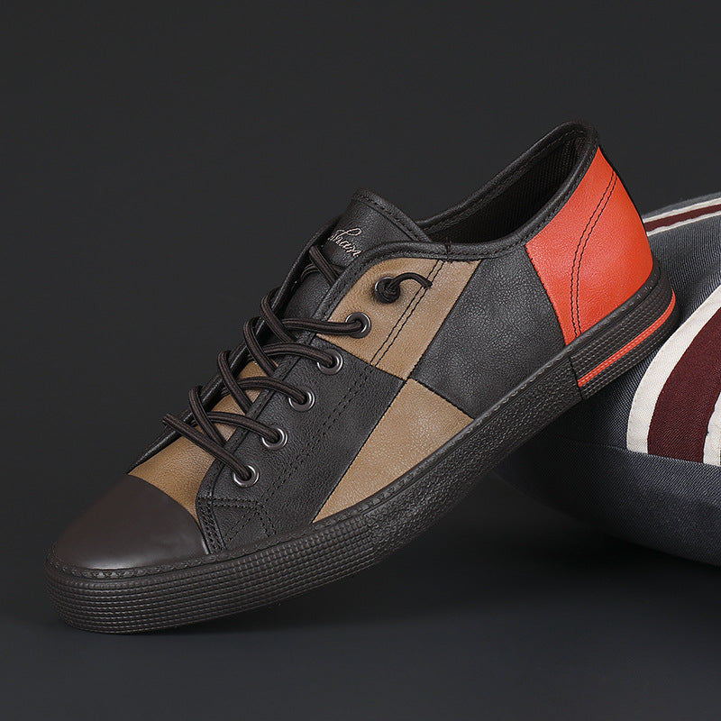 Zapatos de cuero para hombre modernos, con suela de goma .