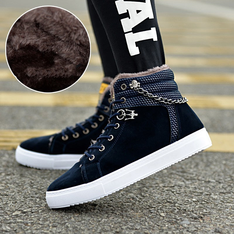Zapatillas de deporte casuales de moda para hombre con forro polar