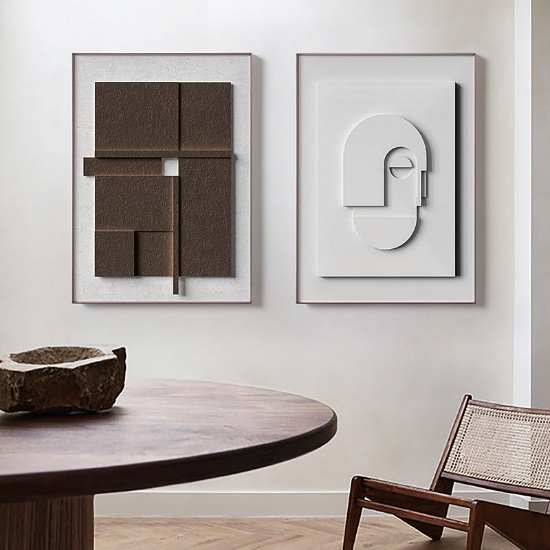 Pintura colgante geométrica Morandi de estilo silencioso abstracto tridimensional