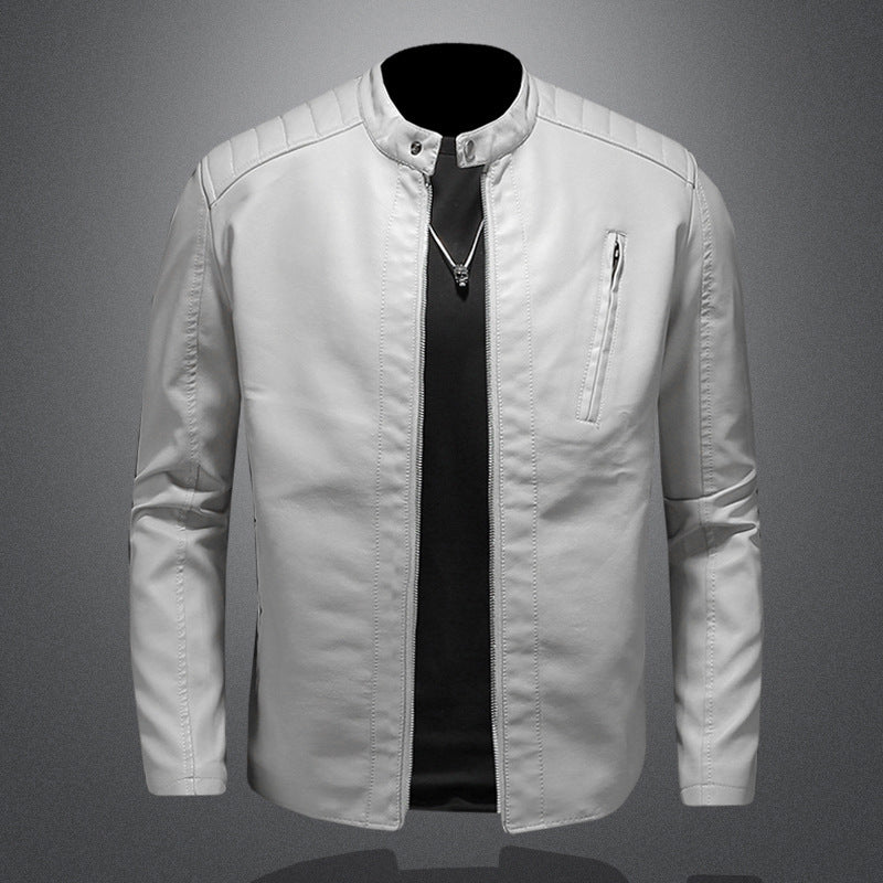Chaqueta de cuero  con cuello alto
