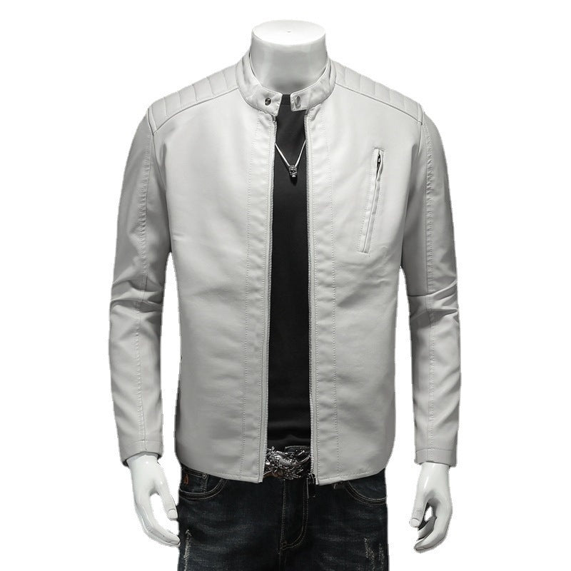 Chaqueta de cuero  con cuello alto