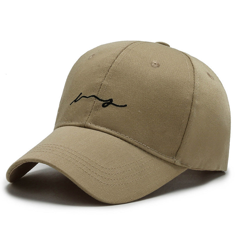 Sombrero informal con ala curva y letras parasol