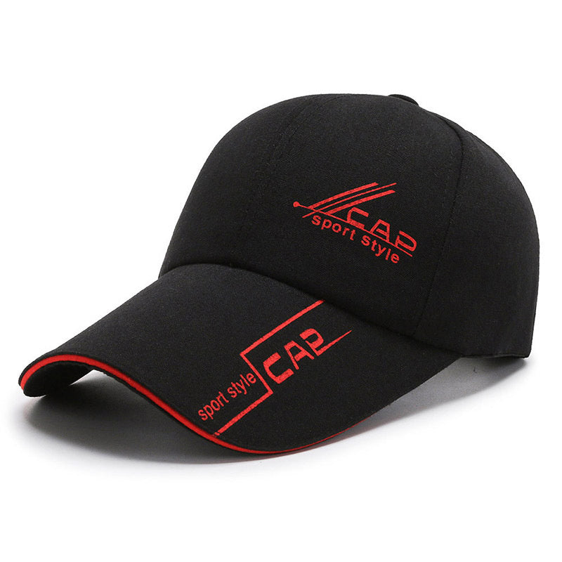 Sombrero informal con ala curva y letras parasol
